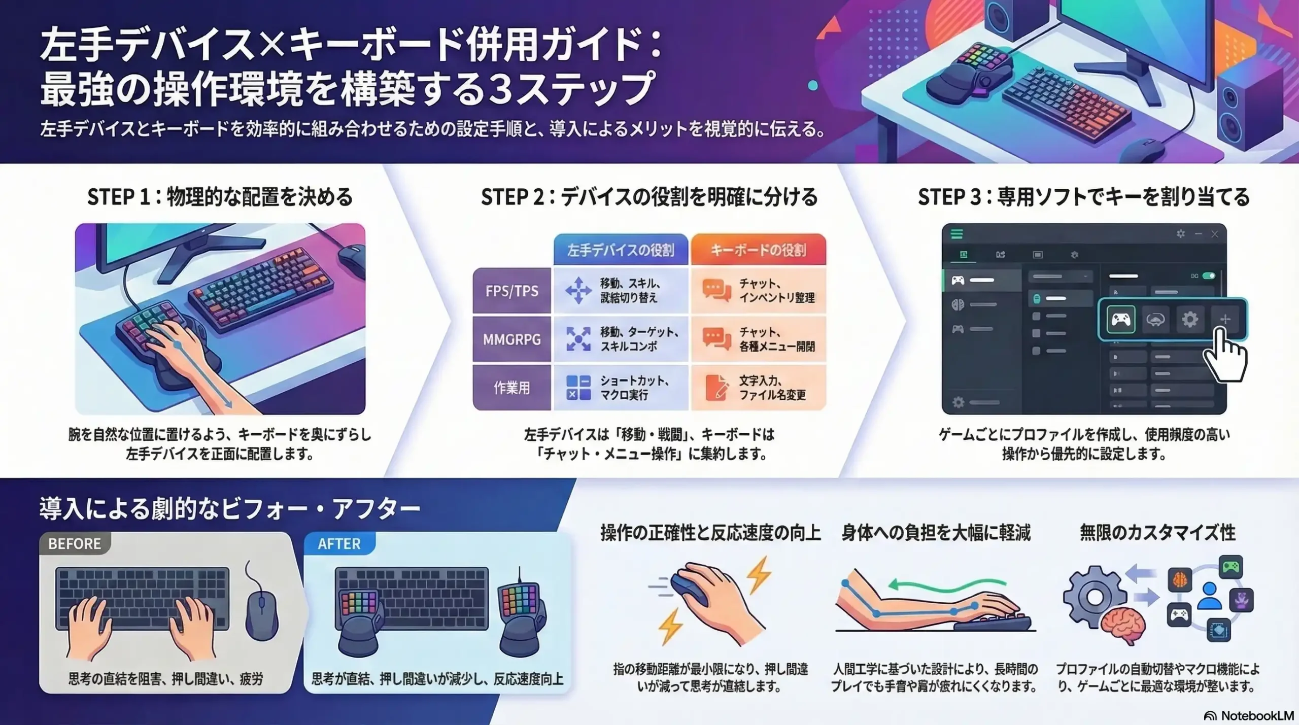 ゲーミング左手デバイスとキーボードの併用ガイド｜設定方法と最強の使い分けを解説